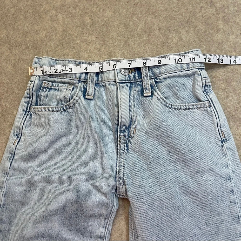Old Navy High Rise Baggy Wide Leg Light Wash Blue Denim Jeans Girls size 8